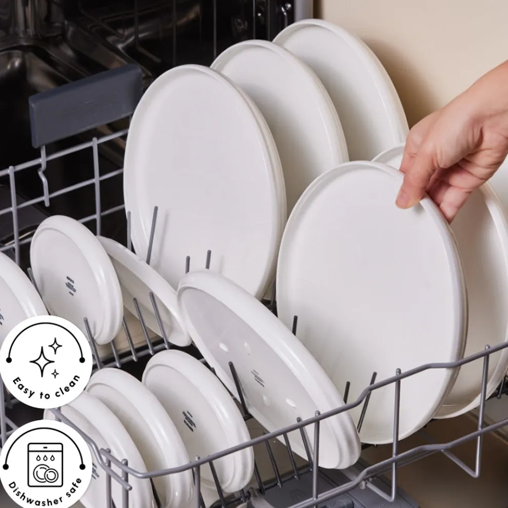 Karaca Stream Bone China Sunset 34-Piece Serveware Set for 6 People, White