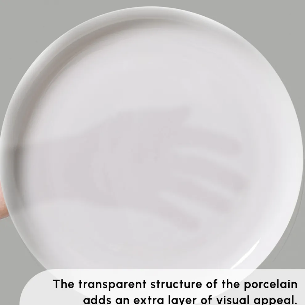 Karaca Stream Bone China Favaro 53-Piece Dinner Set for 12 People, White