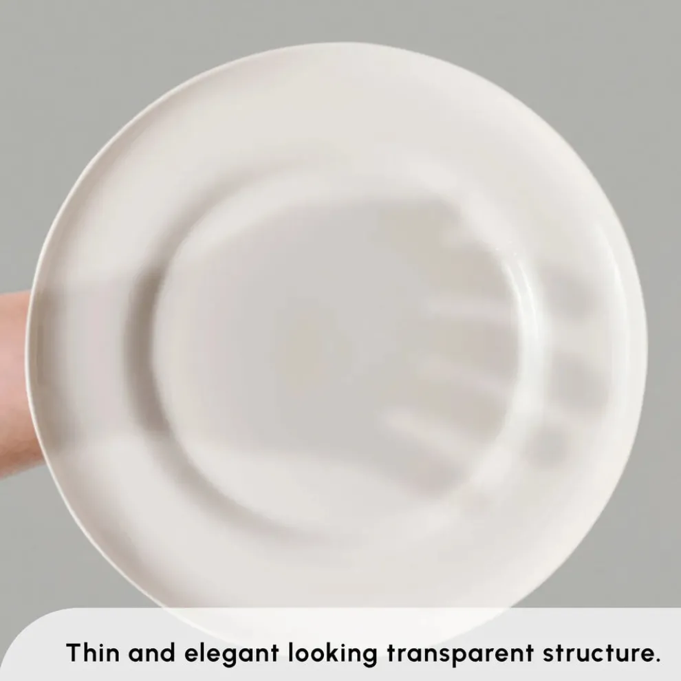 Karaca Stream Bone China Selene 24-Piece Dinner Set for 6 People, White