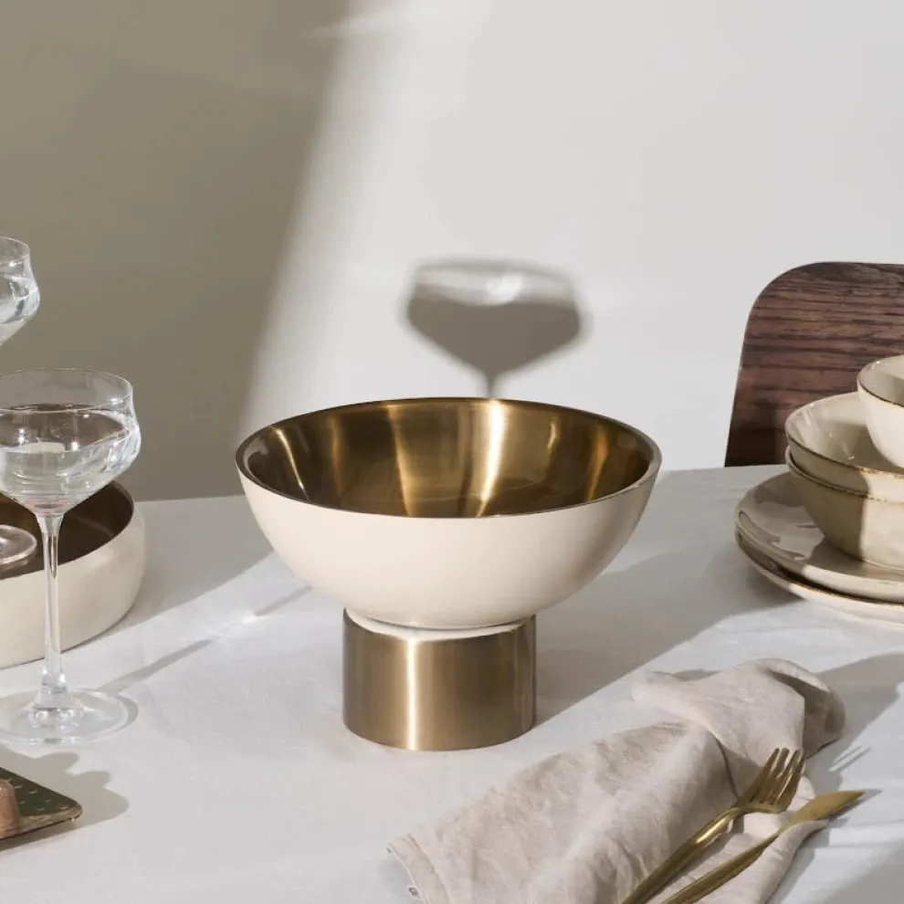 Karaca Streamline Sunrise Decorative Bowl, 27cm, White