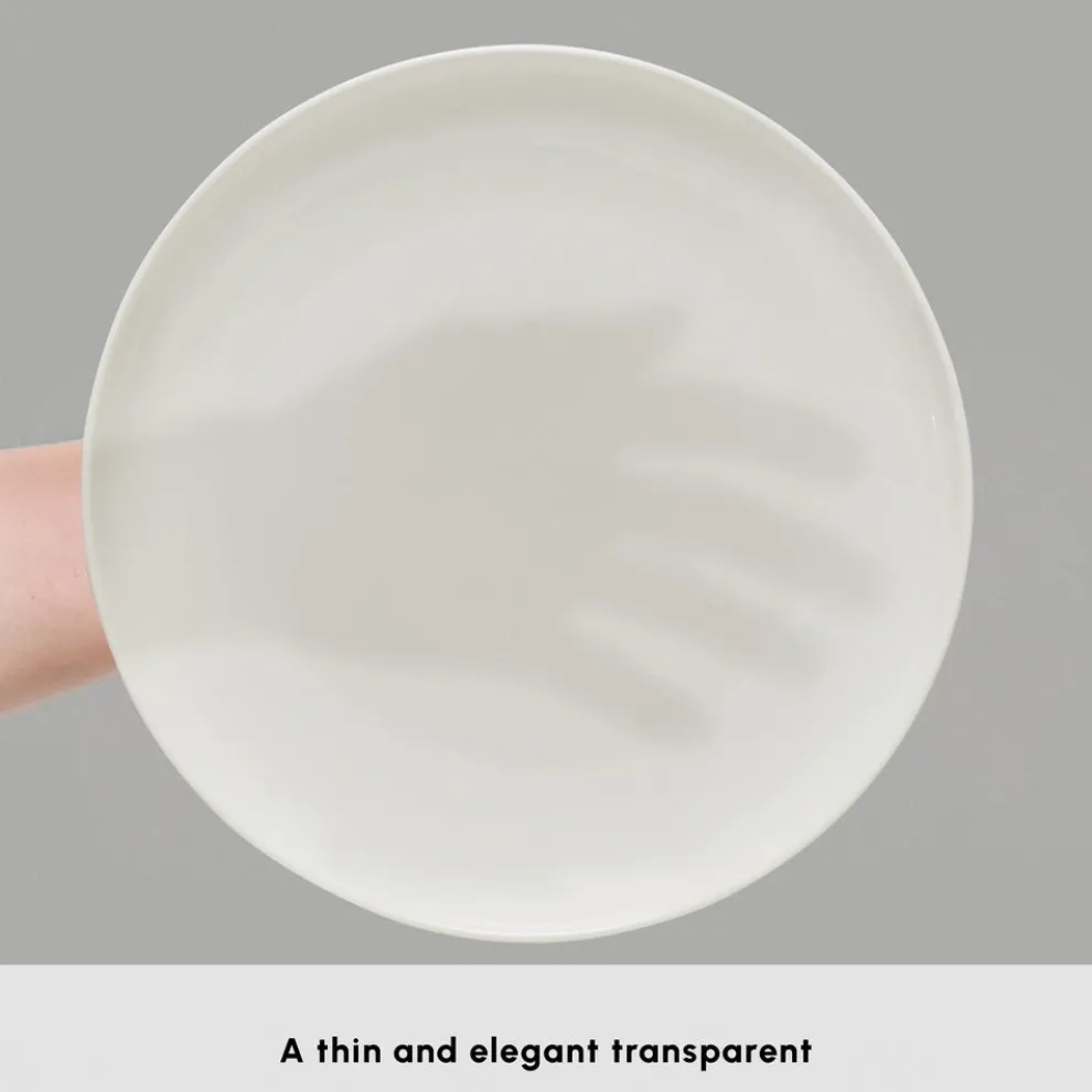 Karaca Streamline Remi Bone China 24-Piece Dinner Set for 6 People, White