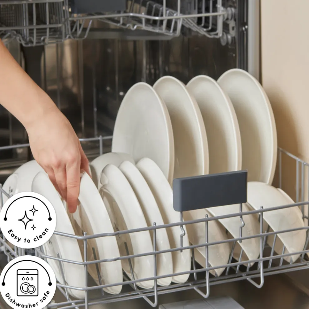 Karaca Streamline Remi Bone China 24-Piece Dinner Set for 6 People, White