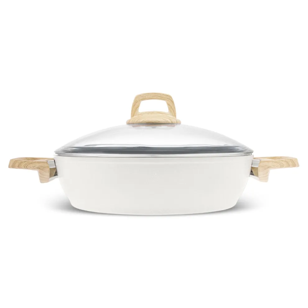 Karaca Swiss Crystal Non-Stick Induction Casserole, 30cm, Creamy