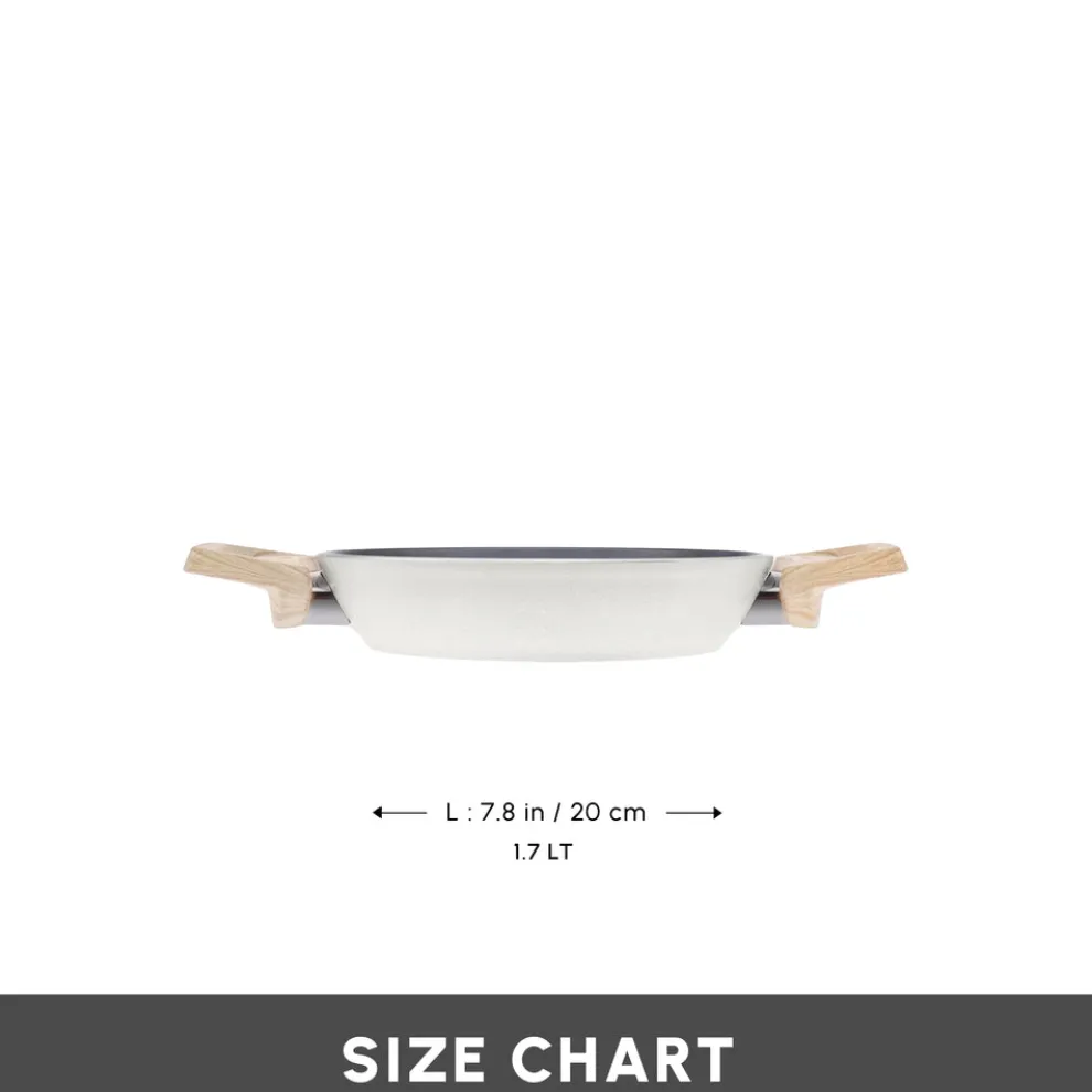 Karaca Swiss Crystal Non-Stick Induction Shallow Pan, 20cm, Creamy