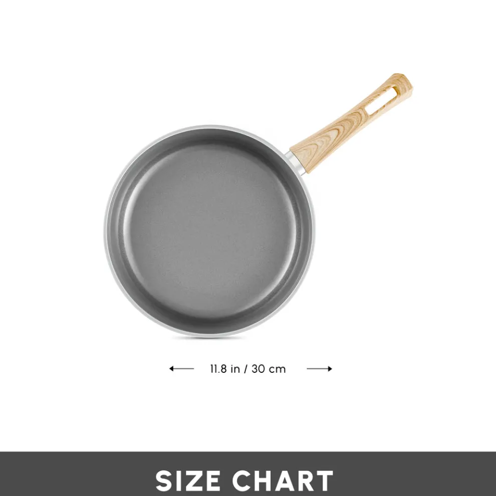 Karaca Swiss Crystal Non-Stick Induction Frying Pan, 30cm, Creamy