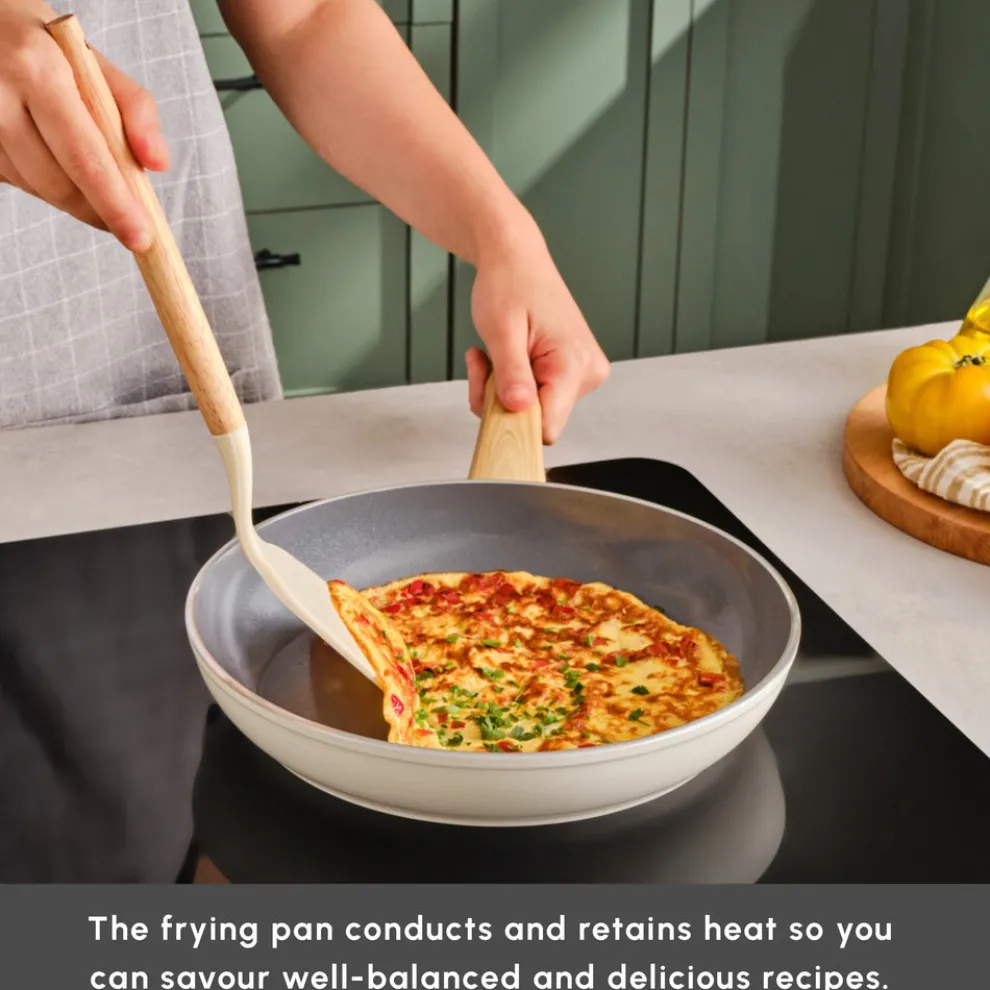 Karaca Swiss Crystal Non-Stick Induction Frying Pan, 30cm, Creamy