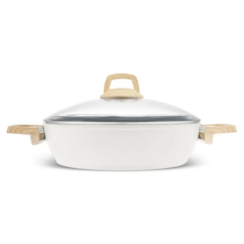 Karaca Swiss Crystal Non-Stick Induction Casserole, 26cm, Creamy