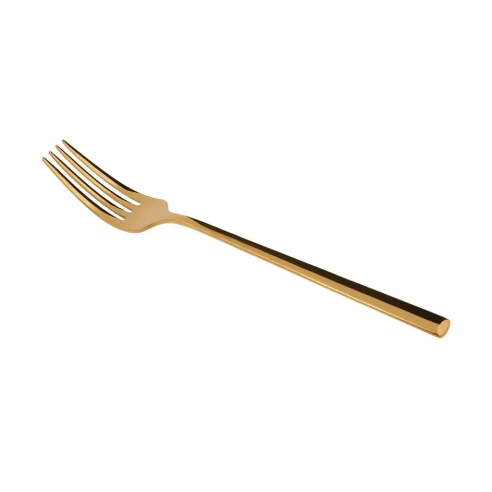 Karaca Tivoli 30-Piece Stainless Steel Cutlery Set for 6 People, Gold