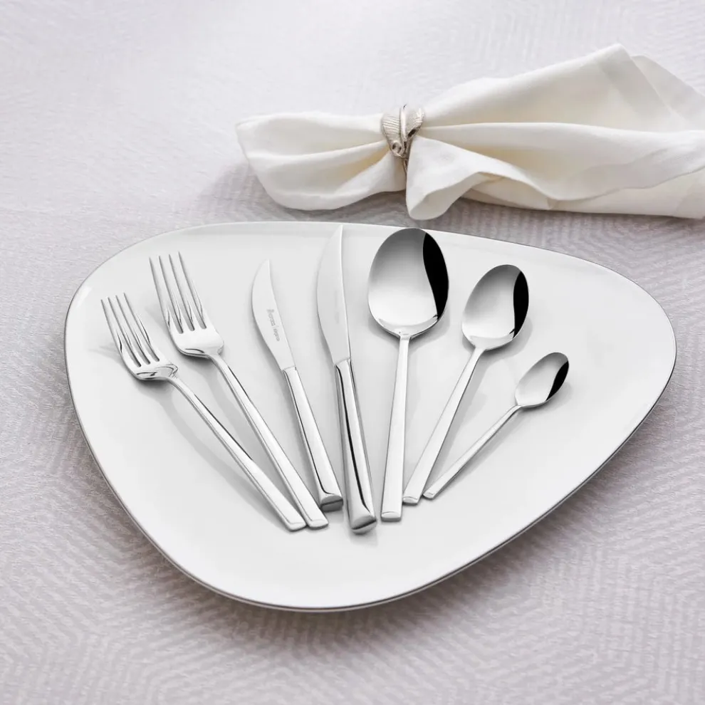 Karaca Tivoli 28-Piece Stainless Steel Cutlery Set for 4 People, Silver