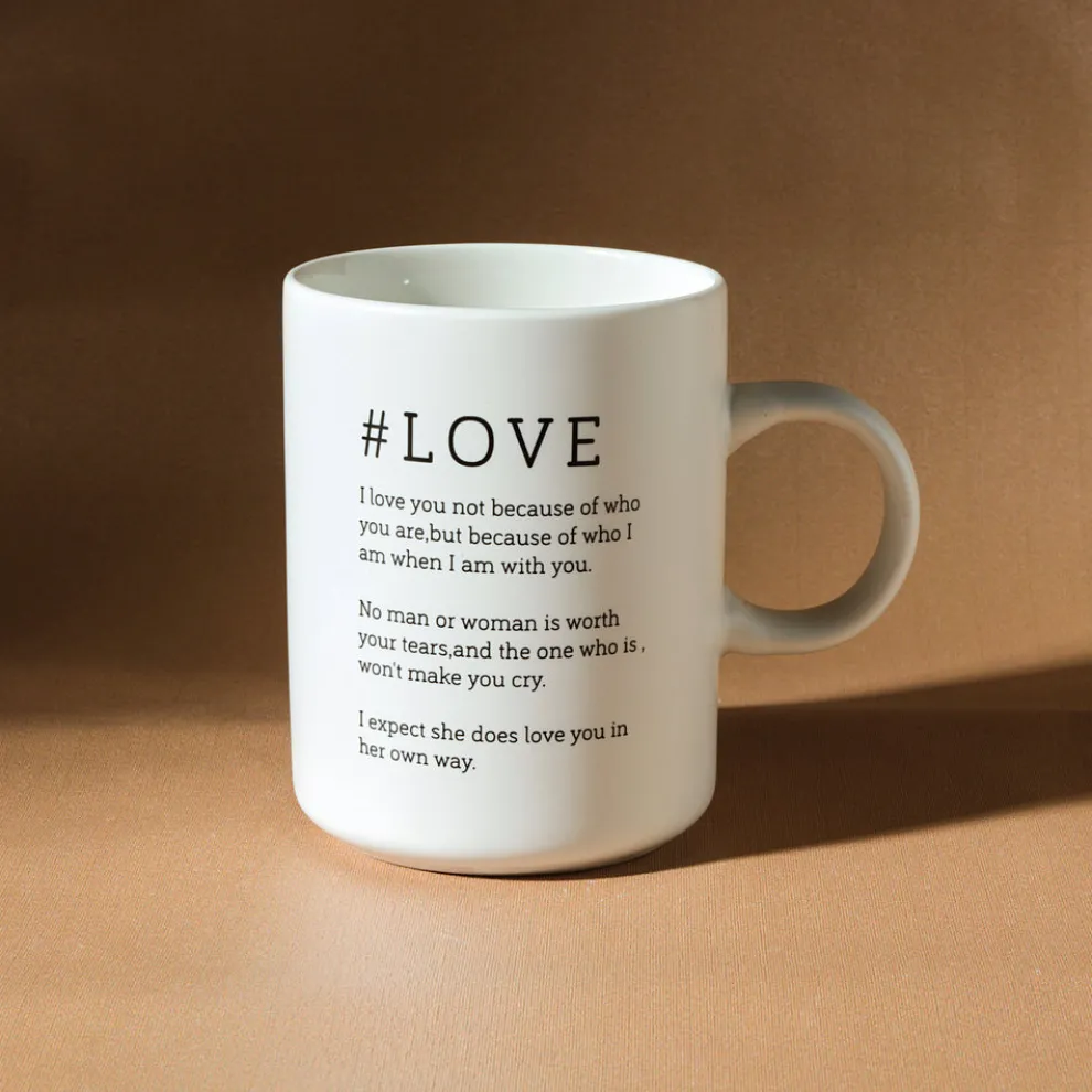 Karaca Tomris Love Mug, 370 ml, White