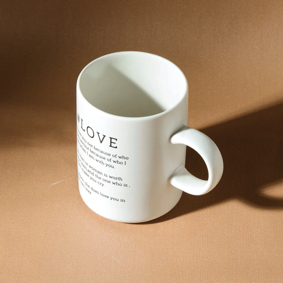 Karaca Tomris Love Mug, 370 ml, White