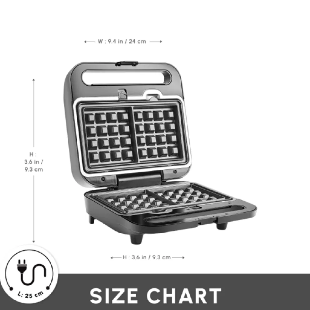 Karaca Tote Sandwich Toaster and Waffle Machine, 1000W, Inox