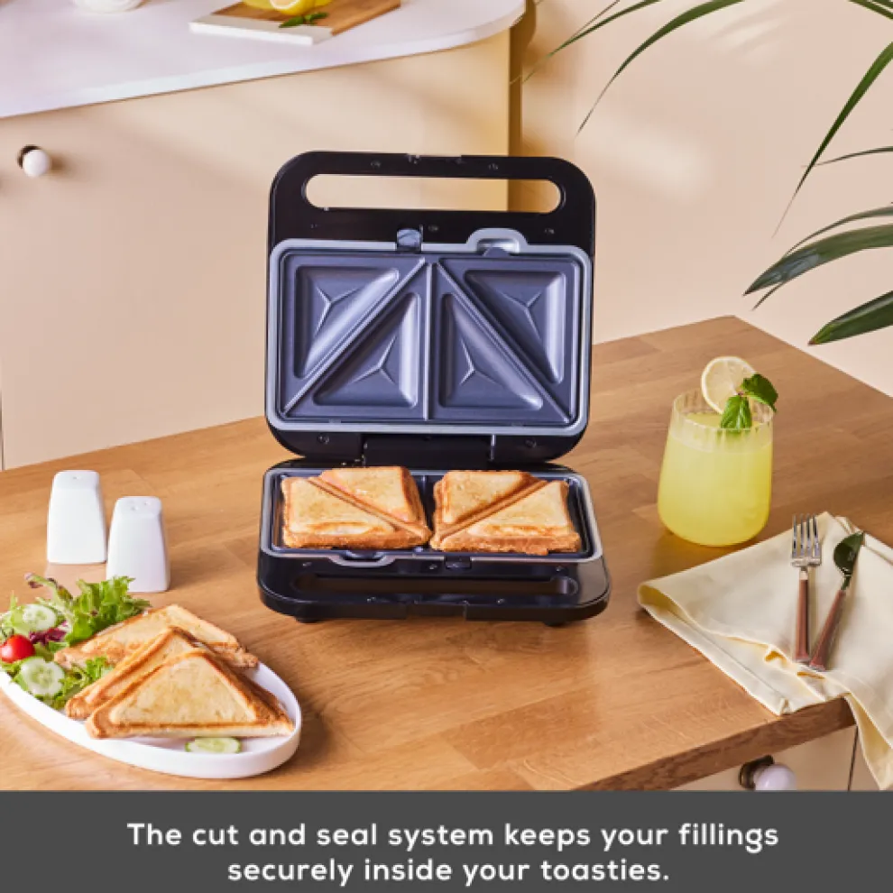 Karaca Tote Sandwich Toaster and Waffle Machine, 1000W, Inox