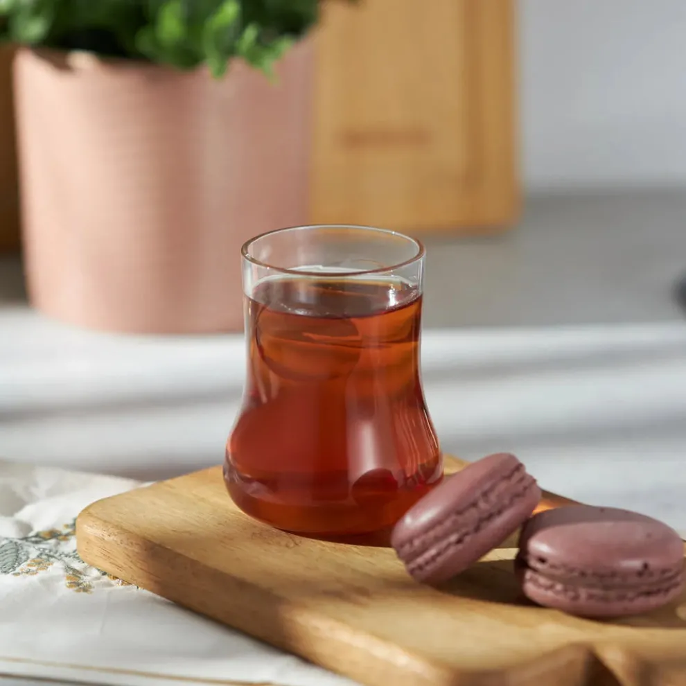 Karaca Touch Glass Turkish Tea Glass, 155ml, Transparent