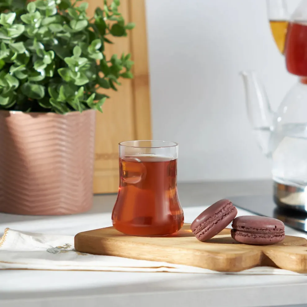 Karaca Touch Glass Turkish Tea Glass, 155ml, Transparent