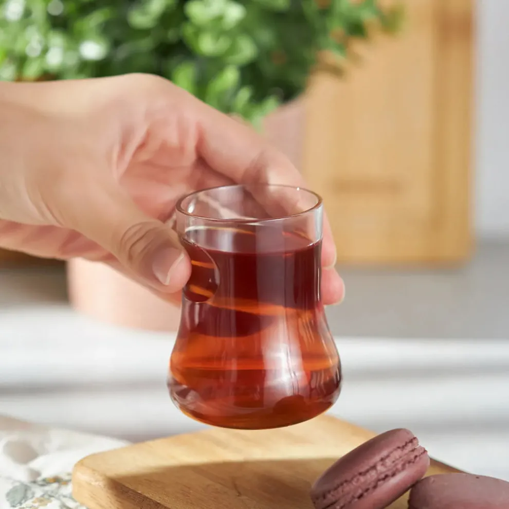 Karaca Touch Glass Turkish Tea Glass, 155ml, Transparent