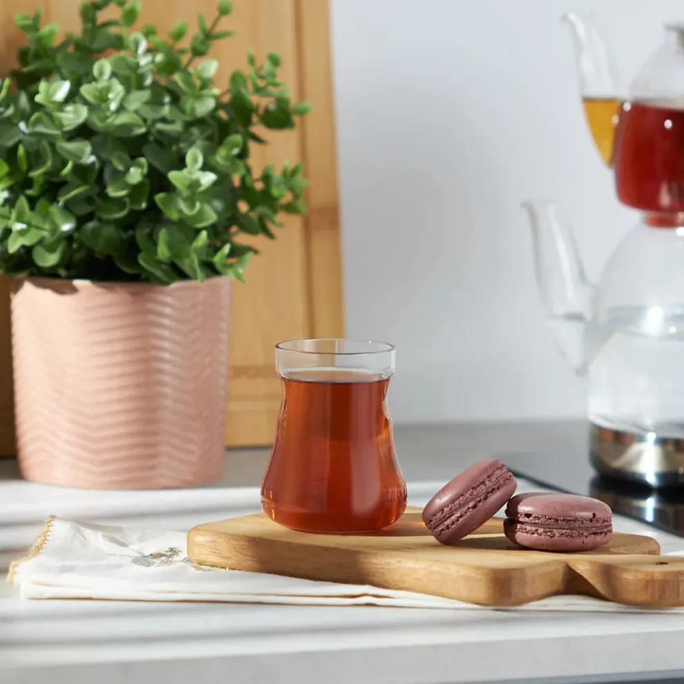 Karaca Touch Glass Turkish Tea Glass, 155ml, Transparent