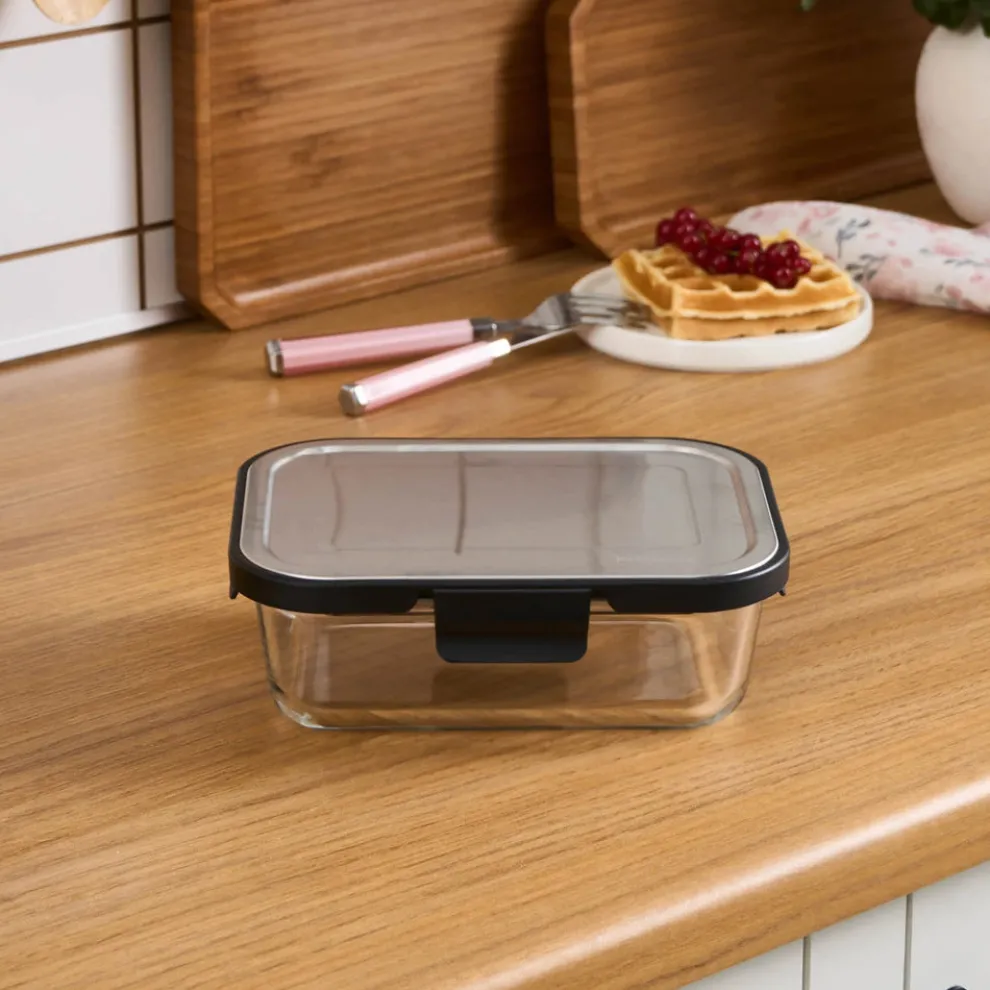 Karaca Vera Storage Container with Metal Lid, 1040ml, Transparent