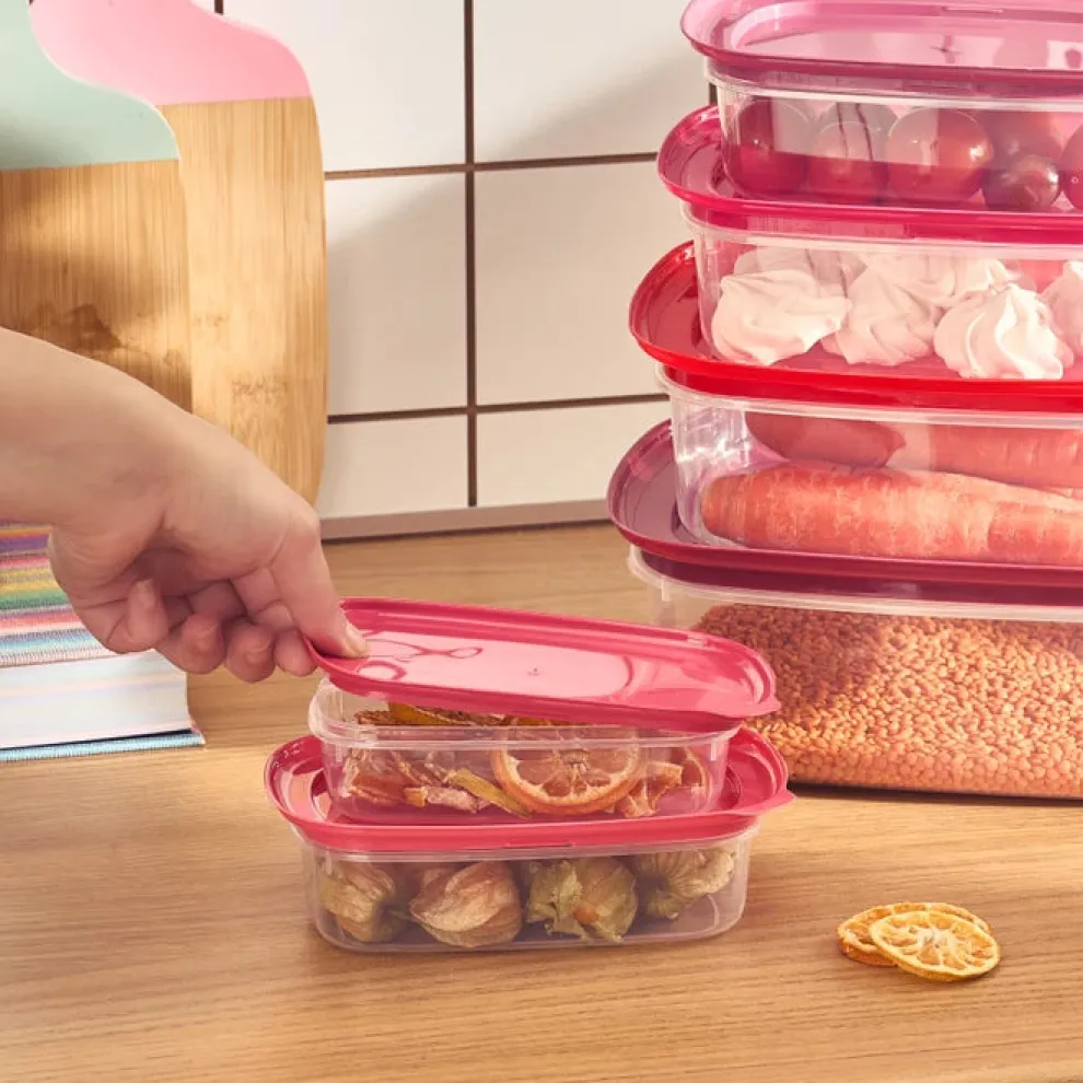 Karaca Vicks Velvet 6-Piece Storage Container, Red