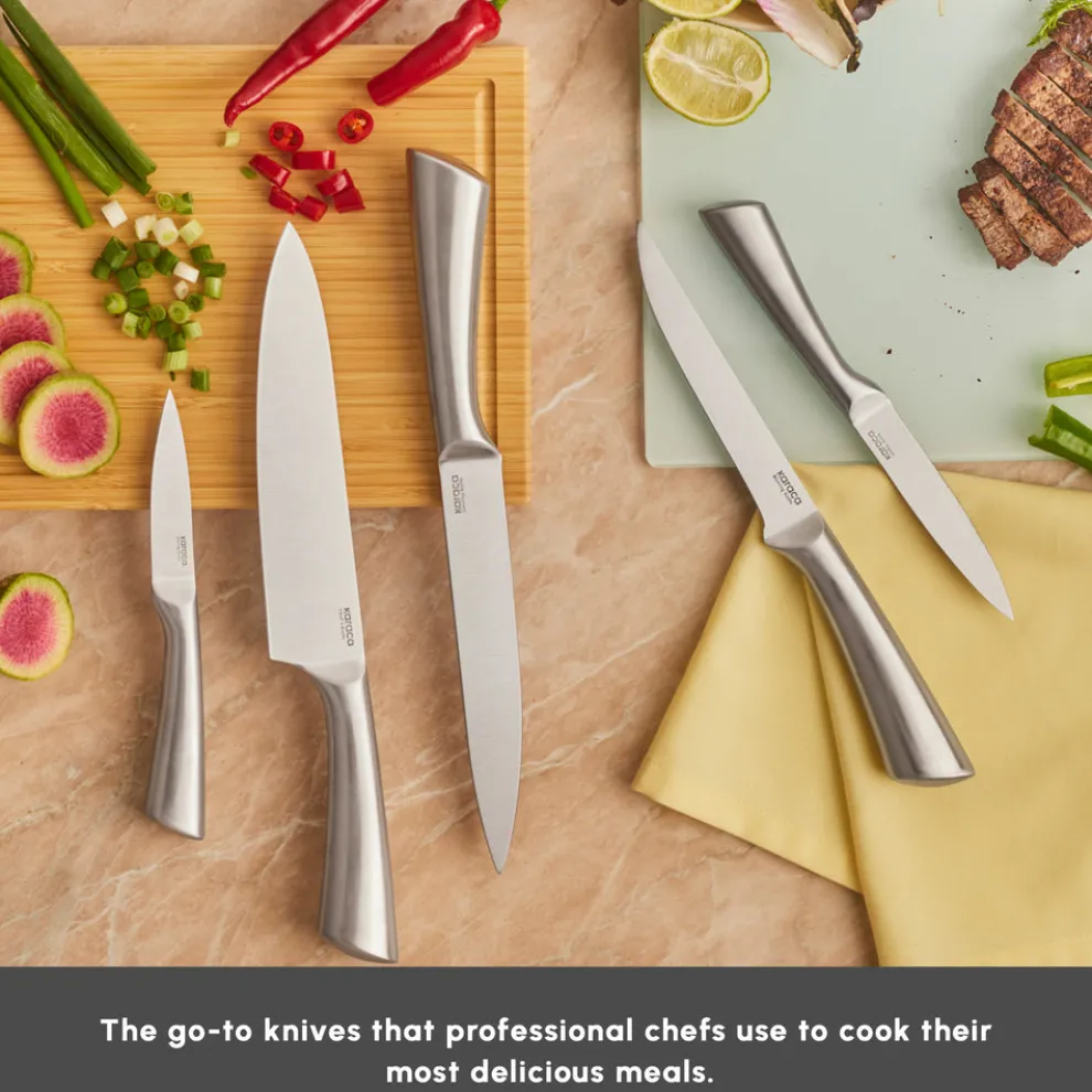 Karaca Vigor 7-Piece Knife Set and Chopping Board, Wood