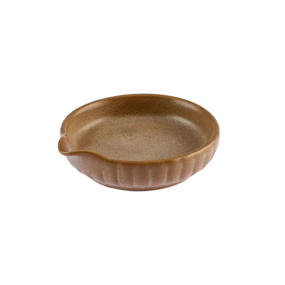 Karaca Vintage Stoneware Sauce Bowl, 8cm, Brown