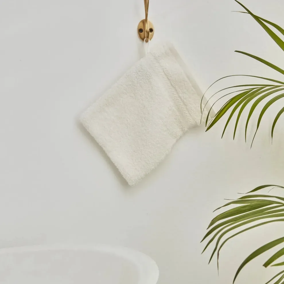 Karaca Wheat 100% Turkish Cotton Washcloth, 16cmX22cm, Ecru
