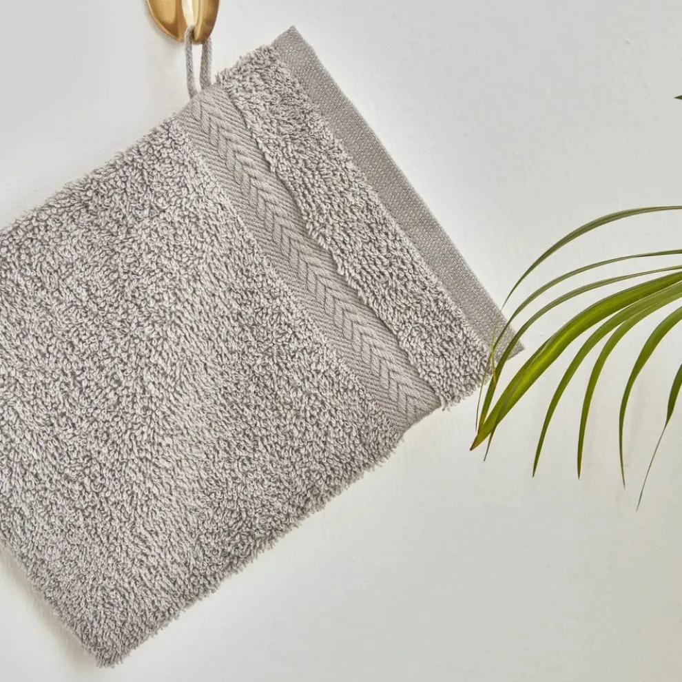 Karaca Wheat 100% Turkish Cotton Washcloth, 16cmX22cm, Light Grey