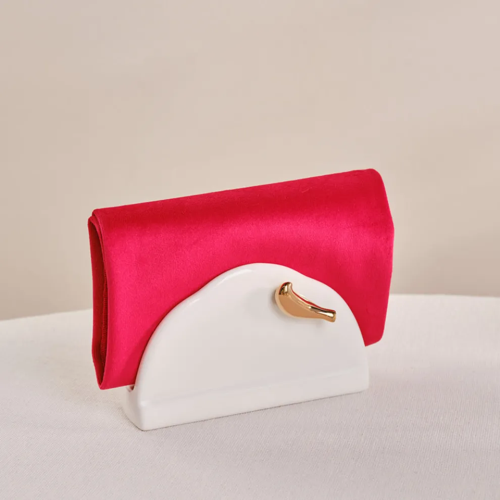 Karaca X Müge Anlı Bone China Napkin Holder, Gold White