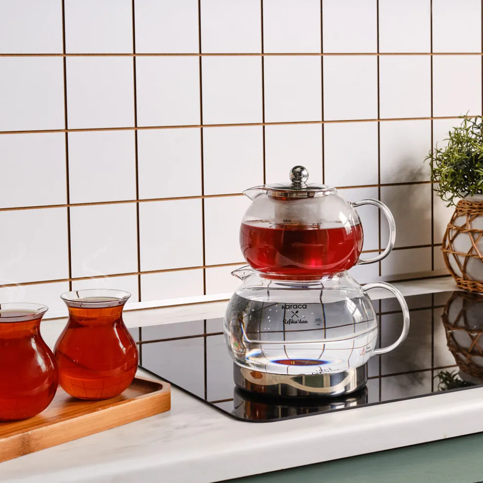 Karaca X Refika Glass Teapot Set, Medium, Transparent
