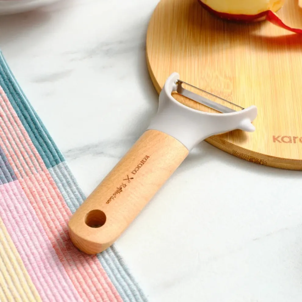 Karaca x Refika Side Peeler with Wooden Handle, Gray