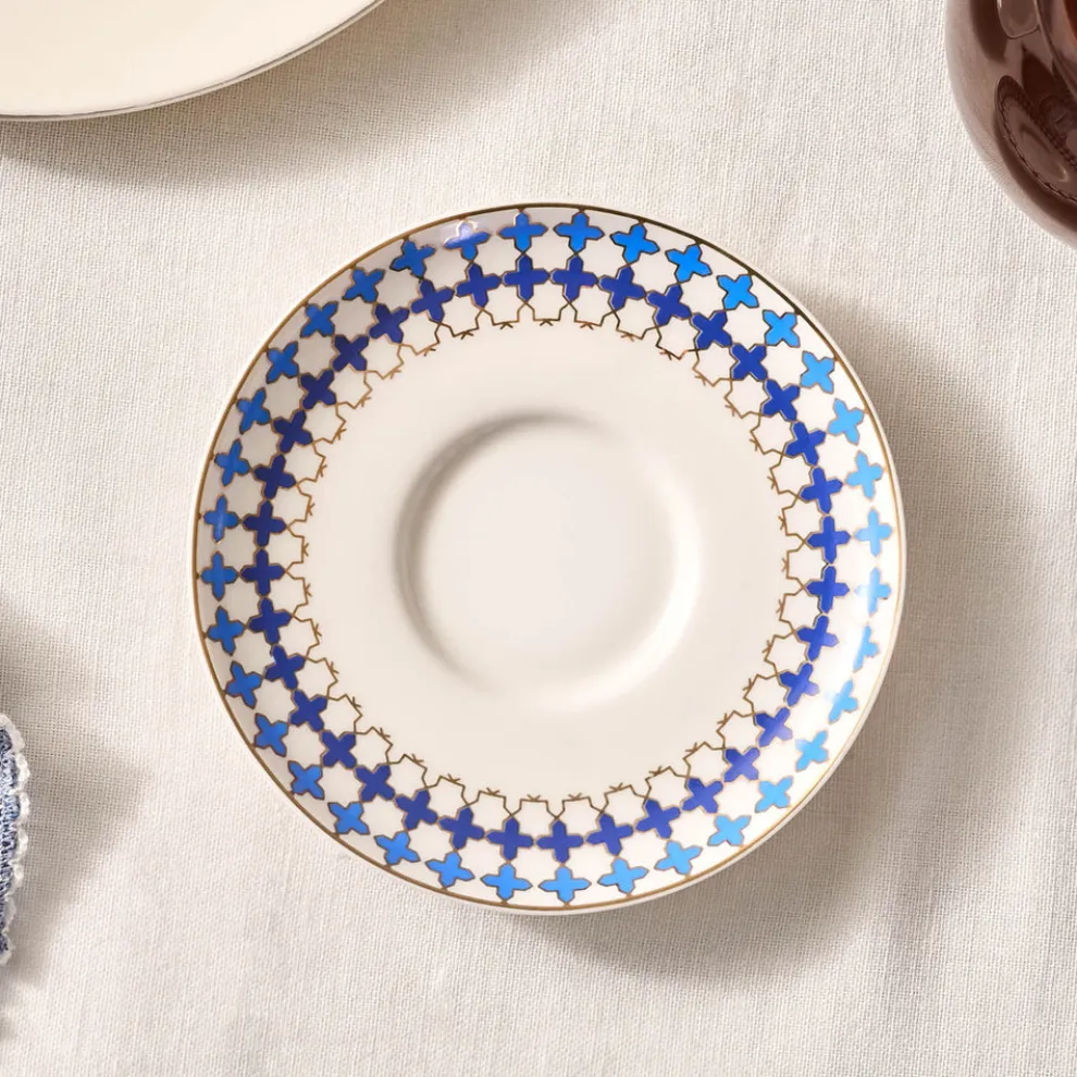 Karaca x Refika'dan Tatlıcan Porcelain Tea Plate, Blue White
