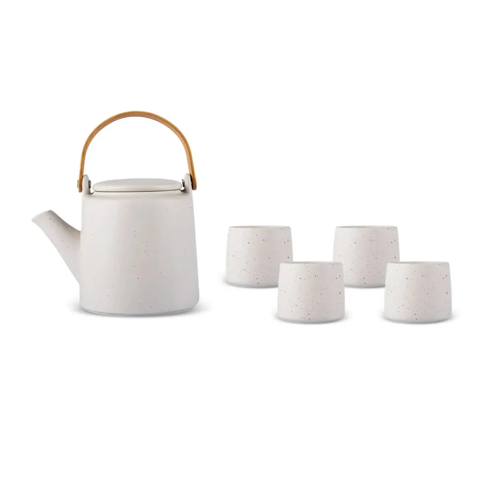 Karaca Yuuki 7-Piece Ceramic Tea Cup Set for 6 People, Beige