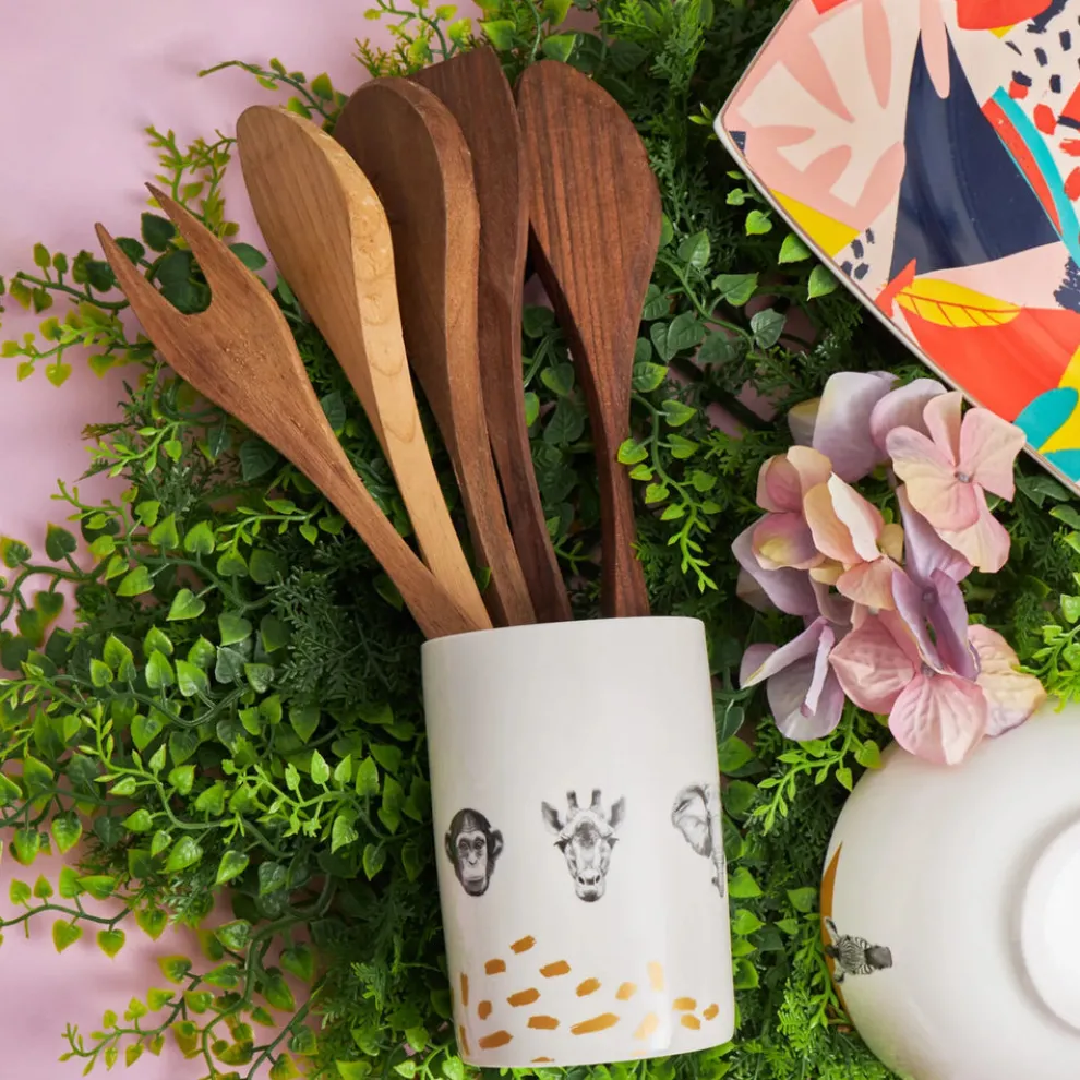 Karaca Zazu Porcelain Utensil Holder, 17cm, Multi