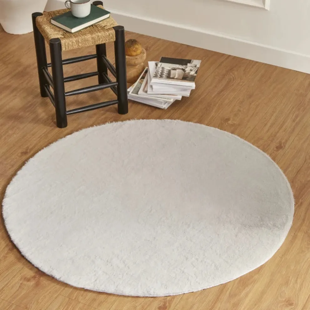 Kasmir Rugs 7/24 Cosy Premium Faux Fur Rug, 120cmx120cm, Gray