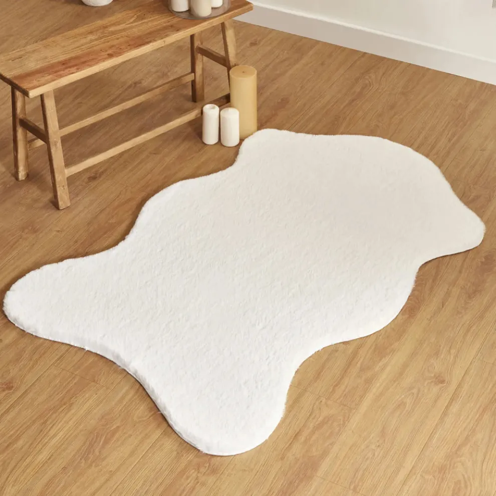 Kasmir Rugs 7/24 Premium Faux Fur Rug, 70cmx100cm, White