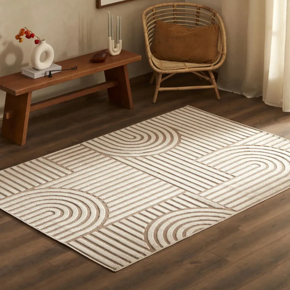 Kasmir Rugs 7/24 Scandinavian Thor Rug, 120cmx180cm, Beige Multi