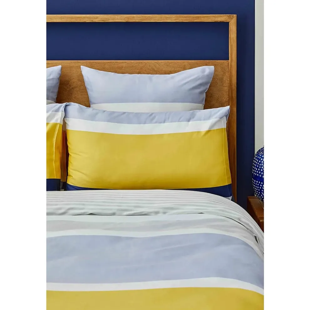 Nautica Home Bold 100% Cotton Duvet Cover Set, Double, 200cmx200cm, Yellow Multi