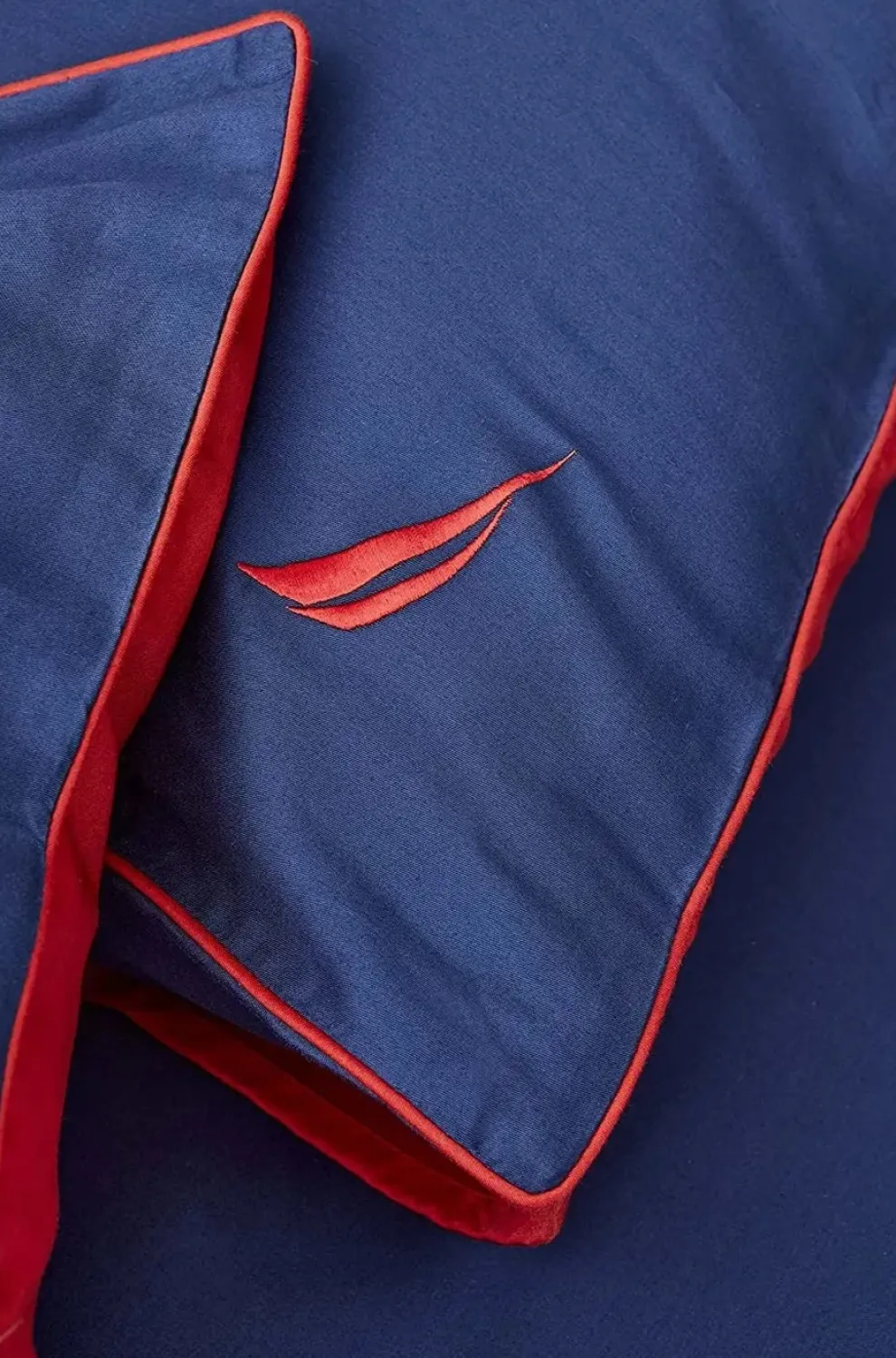 Nautica Home Creek 100% Cotton Duvet Cover Set, King, 230cmx220cm, Navy Blue Red