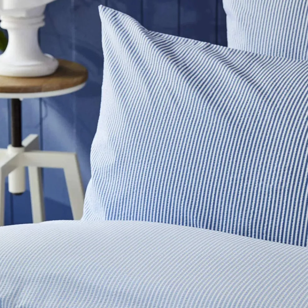 Nautica Home Darya 100% Turkish Cotton Duvet Cover Set, Double, 200cmx200cm, Blue