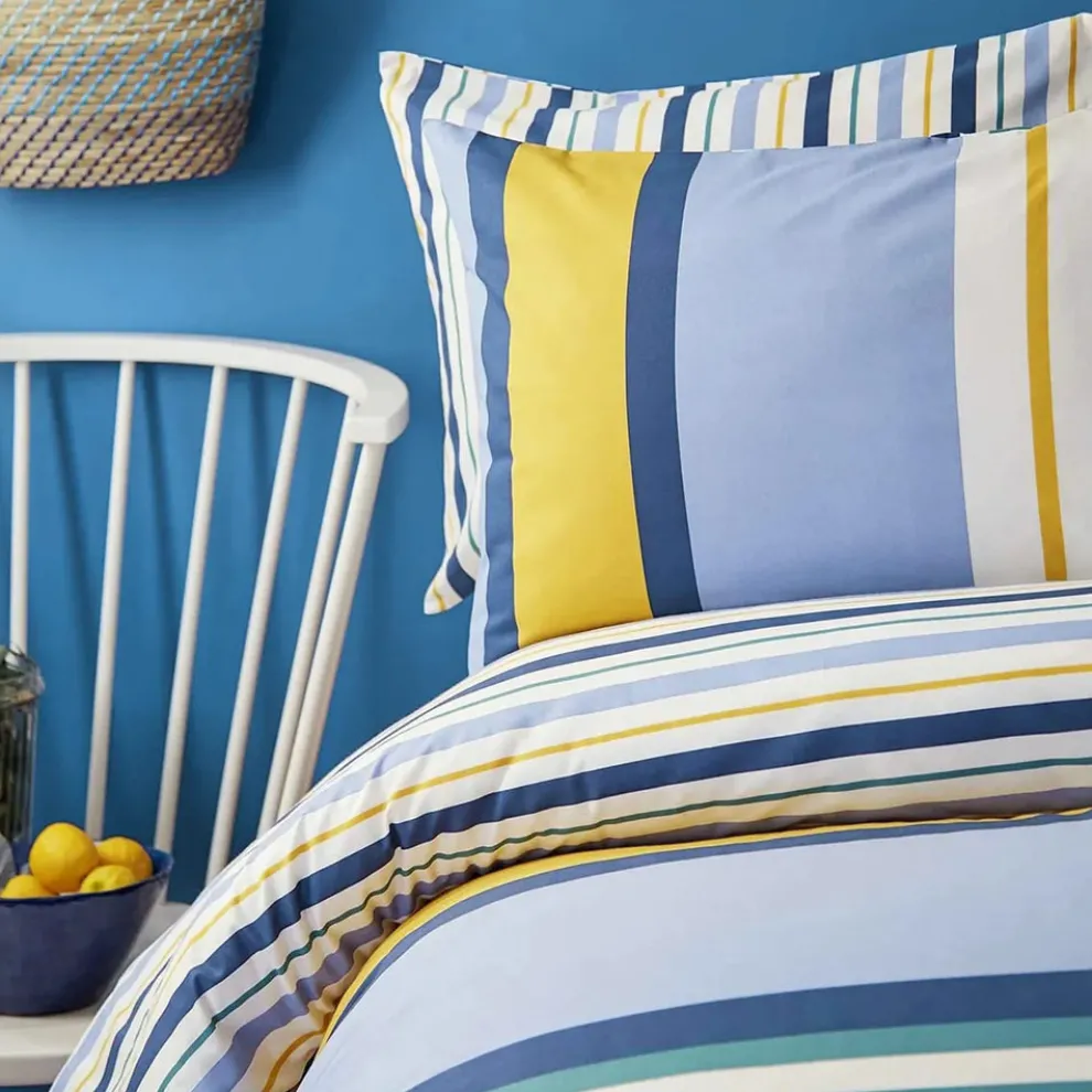 Nautica Home Dover 100% Turkish Cotton Duvet Cover Set, Single, 140cmx200cm, Blue Multi