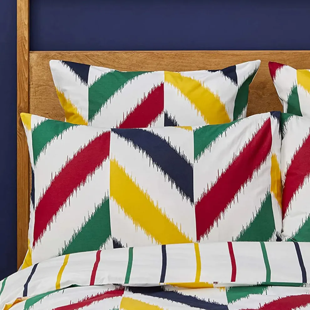 Nautica Home Herring 100% Cotton Duvet Cover Set, Double, 200cmx200cm, White Multi