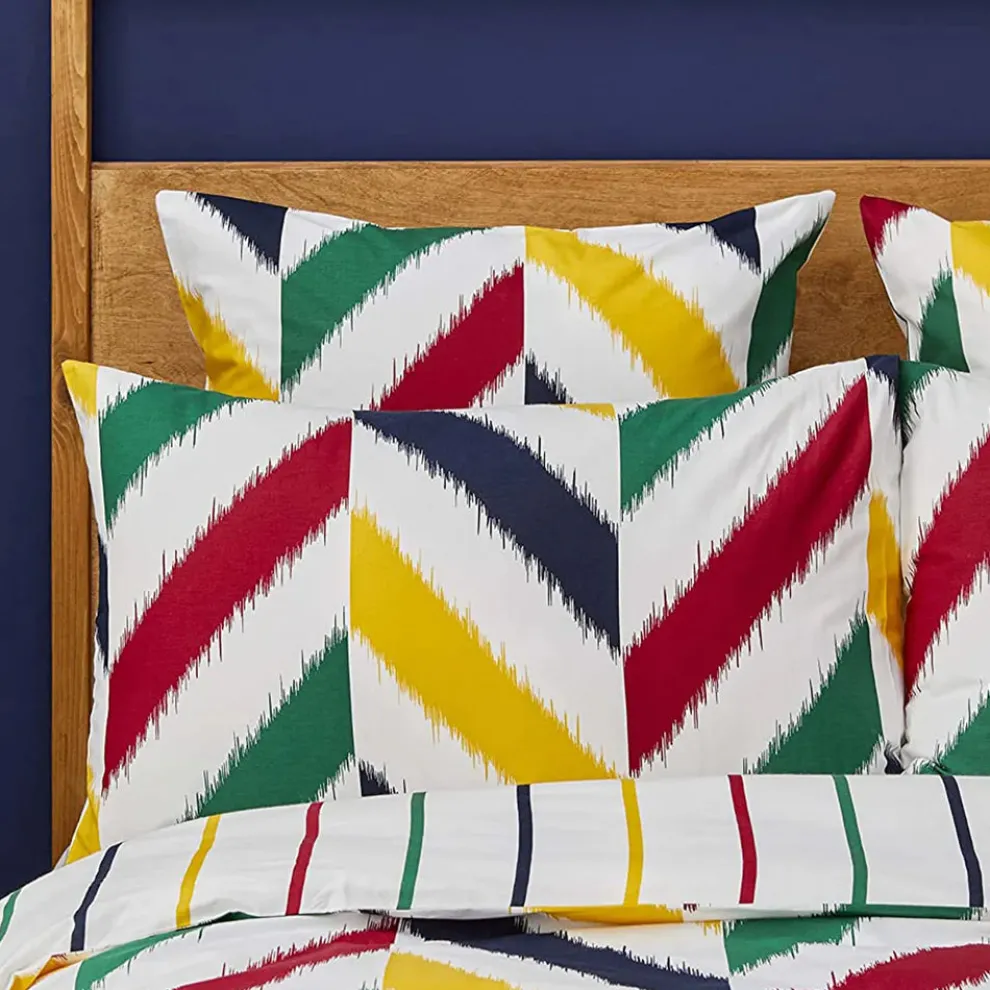 Nautica Home Herring 100% Cotton Duvet Cover Set, King, 230cmx220cm, White Multi