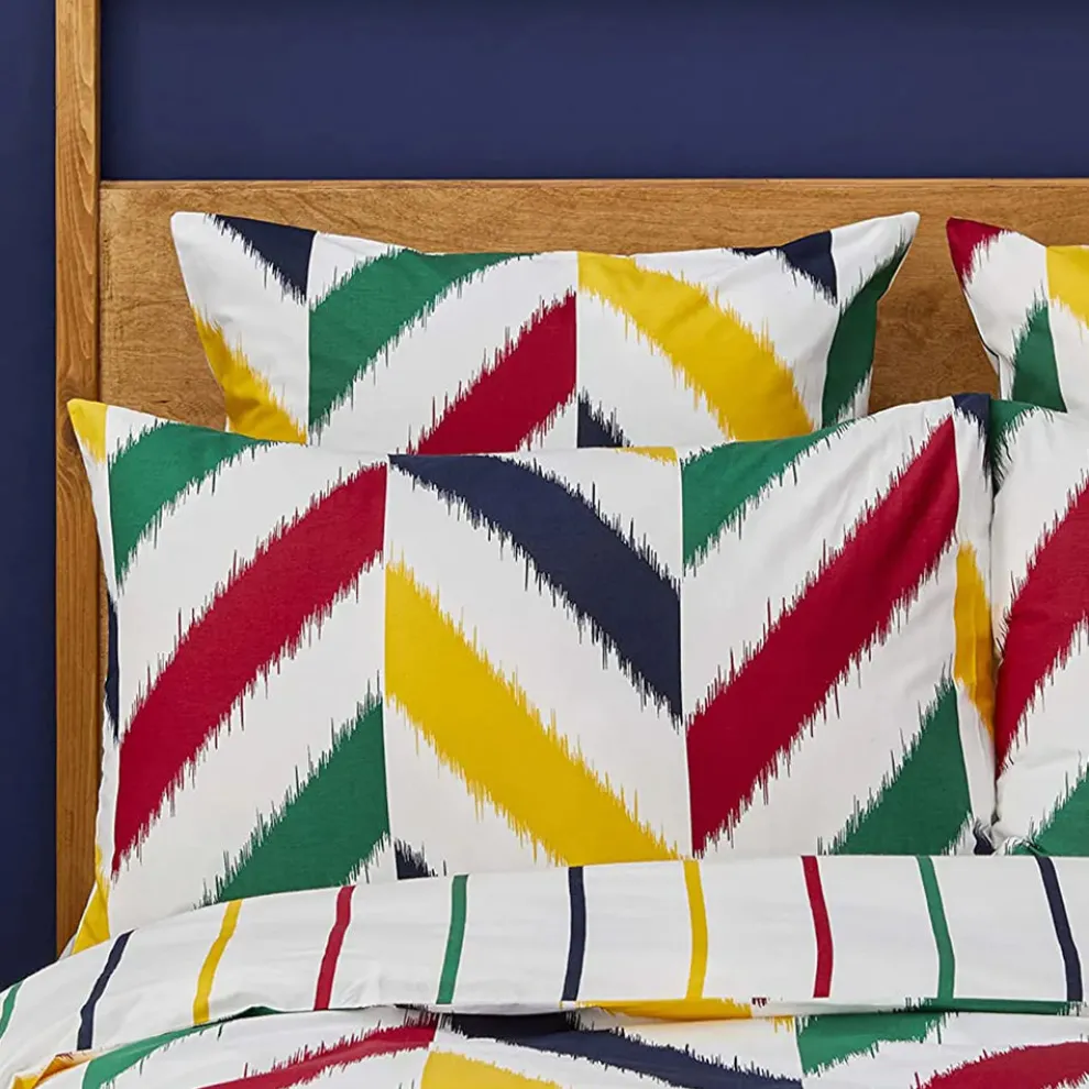 Nautica Home Herring 100% Cotton Duvet Cover Set, Single, 140cmx200cm, White Multi