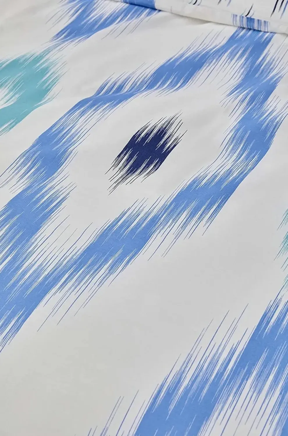 Nautica Home Ikat 100% Cotton Duvet Cover Set, Double, 200cmx200cm, White Blue