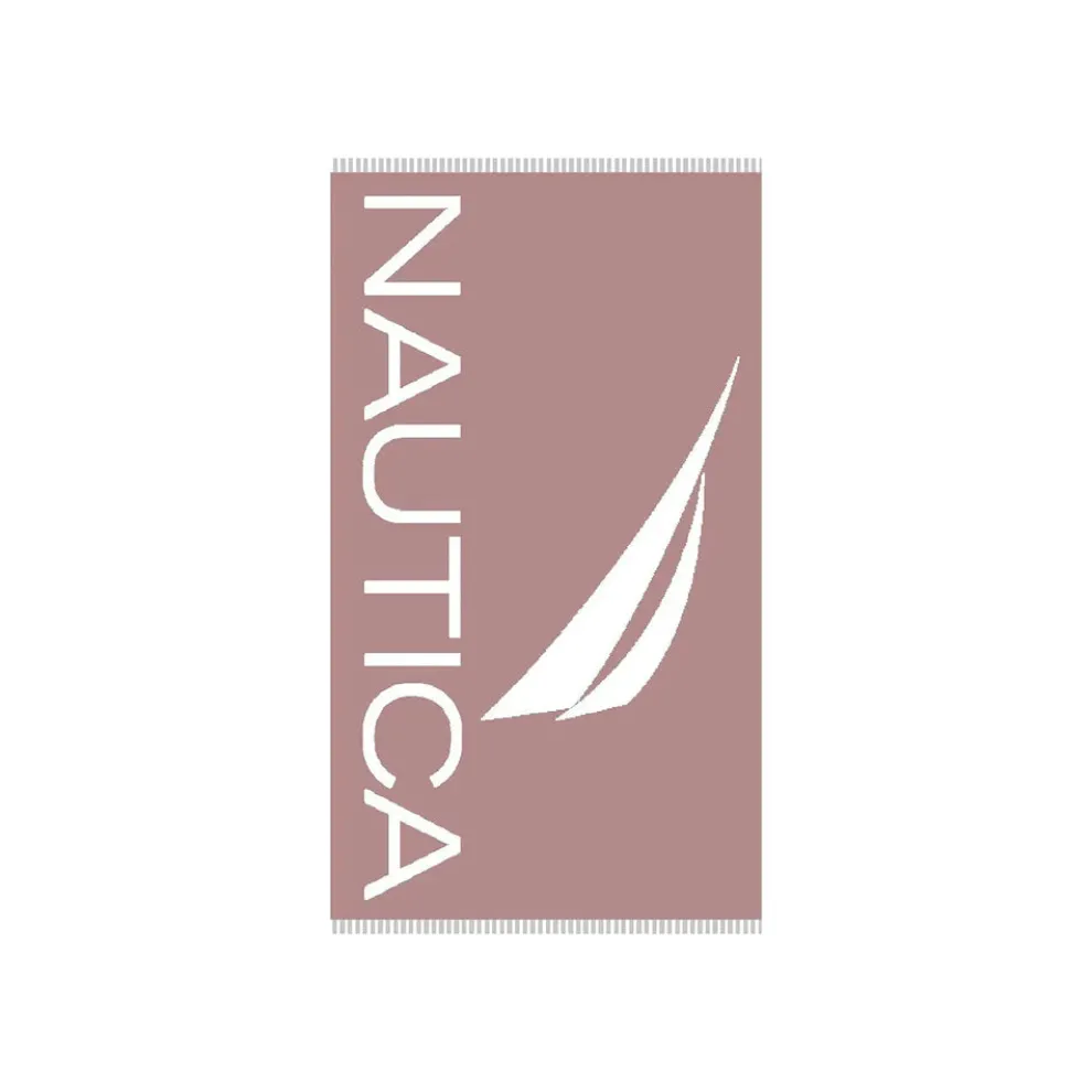 Nautica Home J Logo 100% Turkish Cotton Peshtemal Towel, 100cmx170cm, Pink