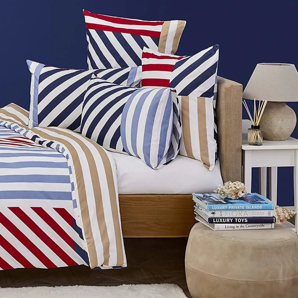 Nautica Home Kai 100% Cotton Duvet Cover Set, Double, 200cmx200cm, Blue Multi