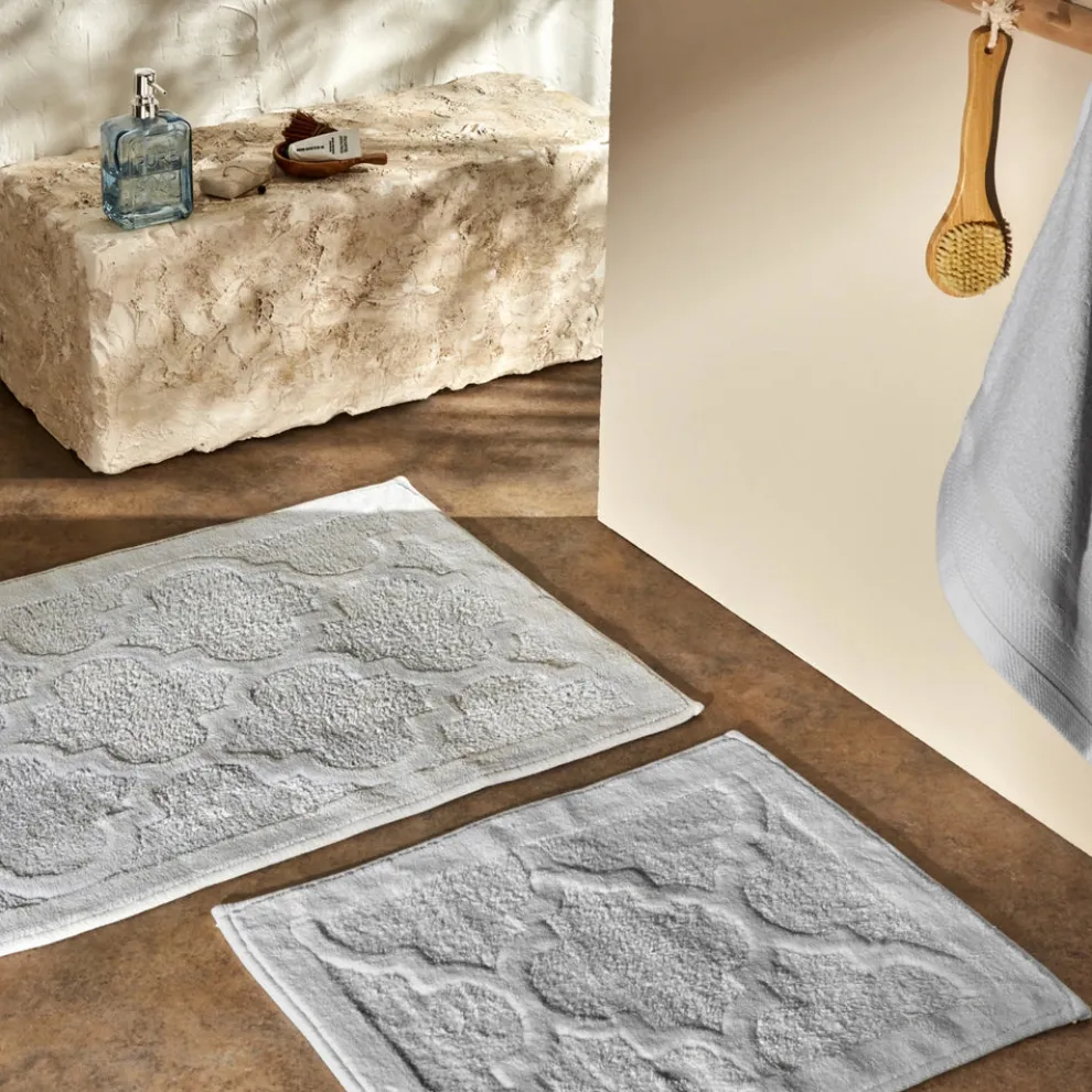 Nautica Home Katy 2-Piece Bath Mat, Grey