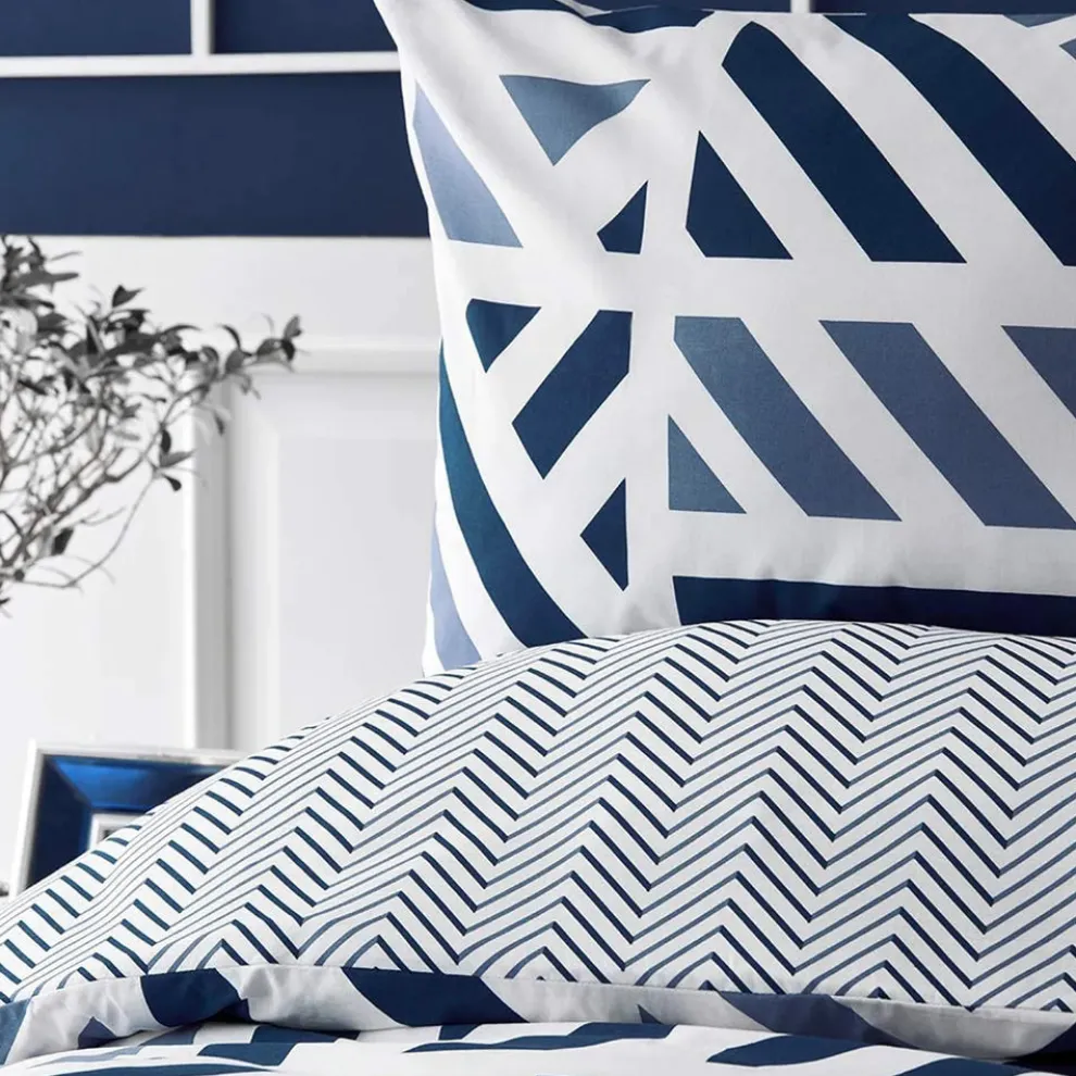 Nautica Home Orion 100% Turkish Cotton Duvet Cover Set, Double, 200cmx200cm, Navy Blue