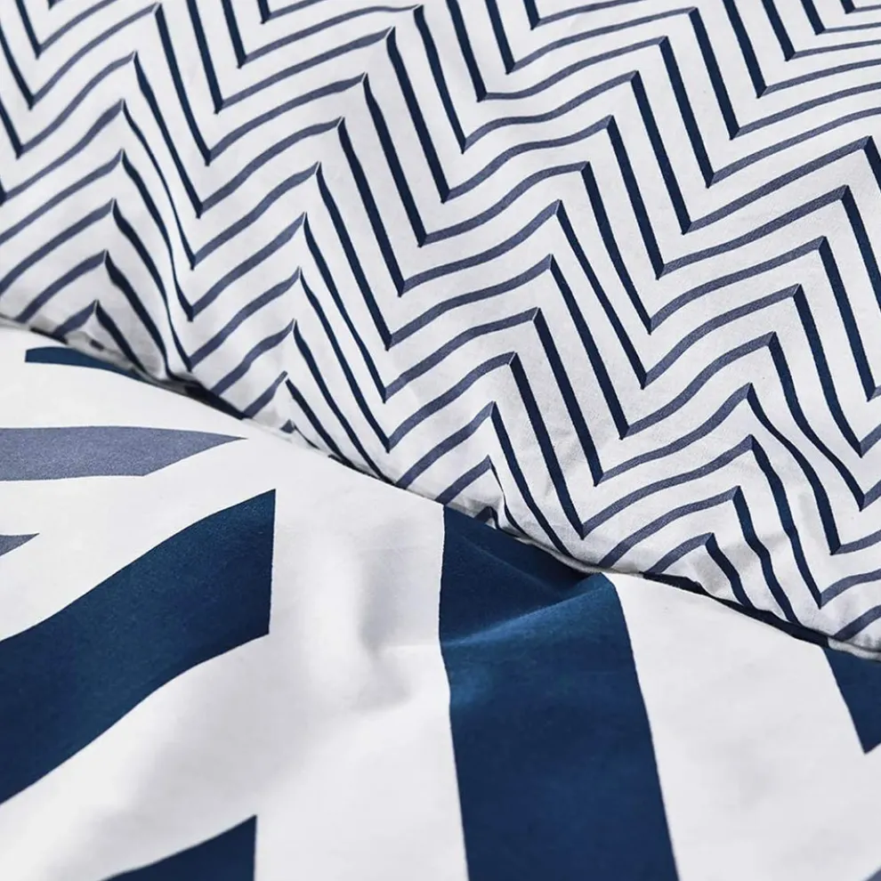Nautica Home Orion 100% Turkish Cotton Duvet Cover Set, Double, 200cmx200cm, Navy Blue