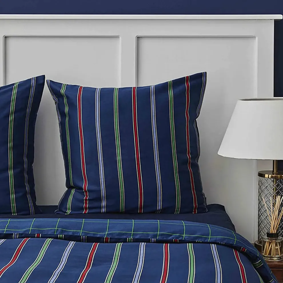 Nautica Home Ray 100% Cotton Duvet Cover Set, Single, 140cmx200cm, Navy Blue Multi